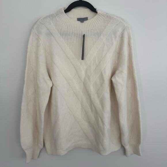 Joseph A Aran Style Sweater in Ecru - Picture 2 of 7